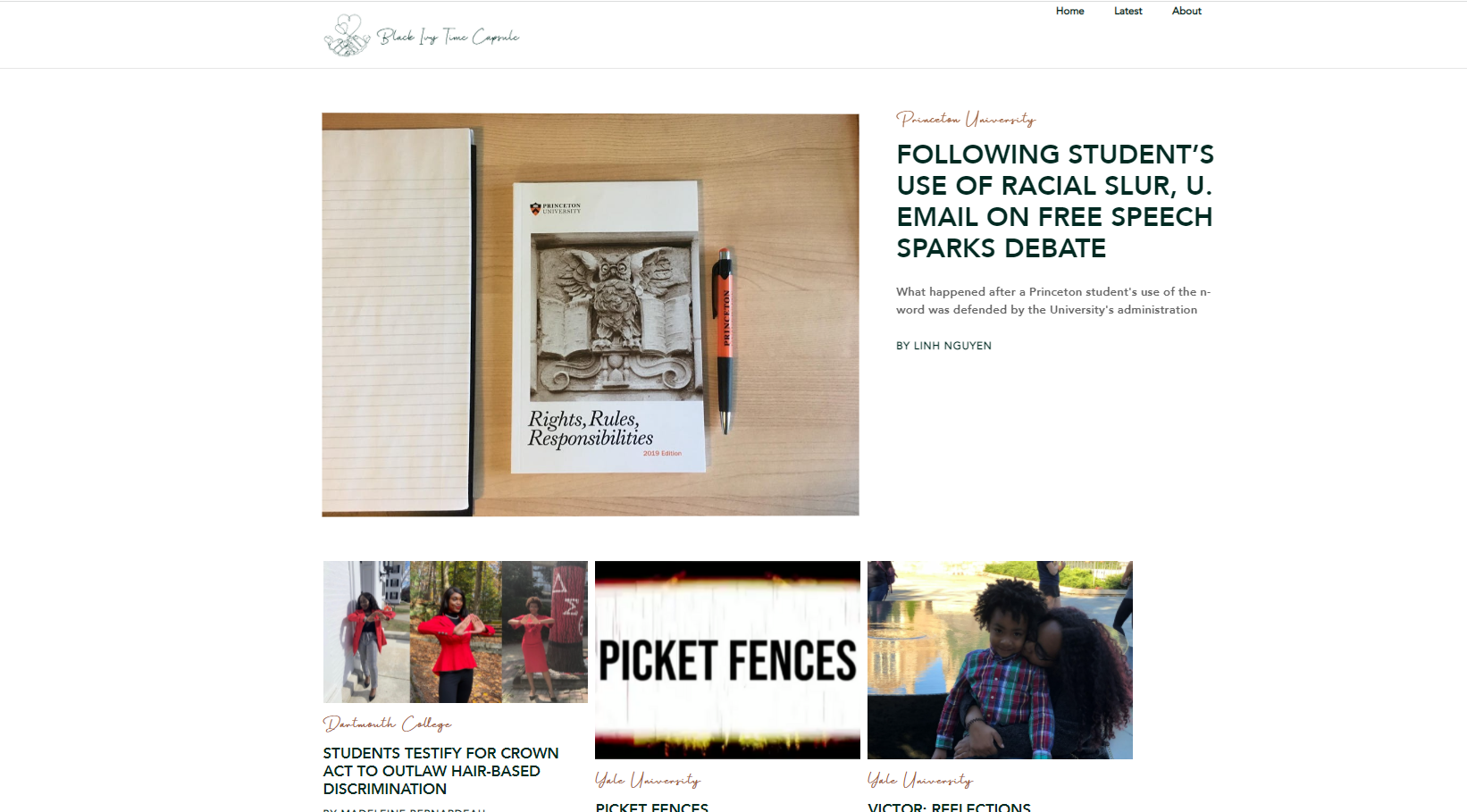 Black Ivy Stories Time Capsule Website Design